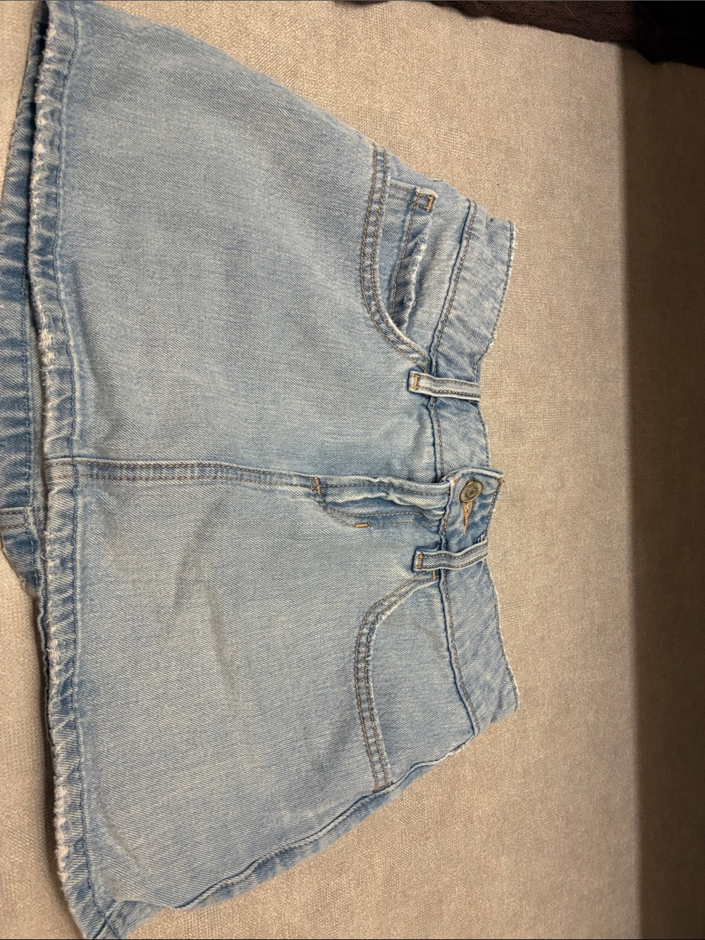 Hollister Light Blue Denim Mini Skirt